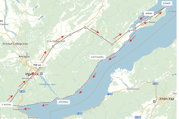 Карта маршрутов иркутск